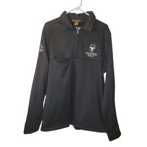 Harriton Quarter-Zip COATES Golf Fleece Pullover, Sweatshirt, L, Black, EUC